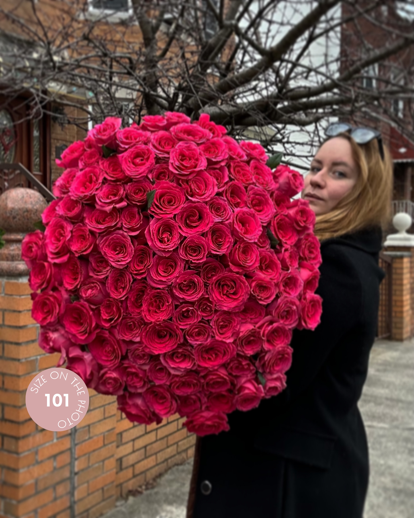 Bright pink roses mono