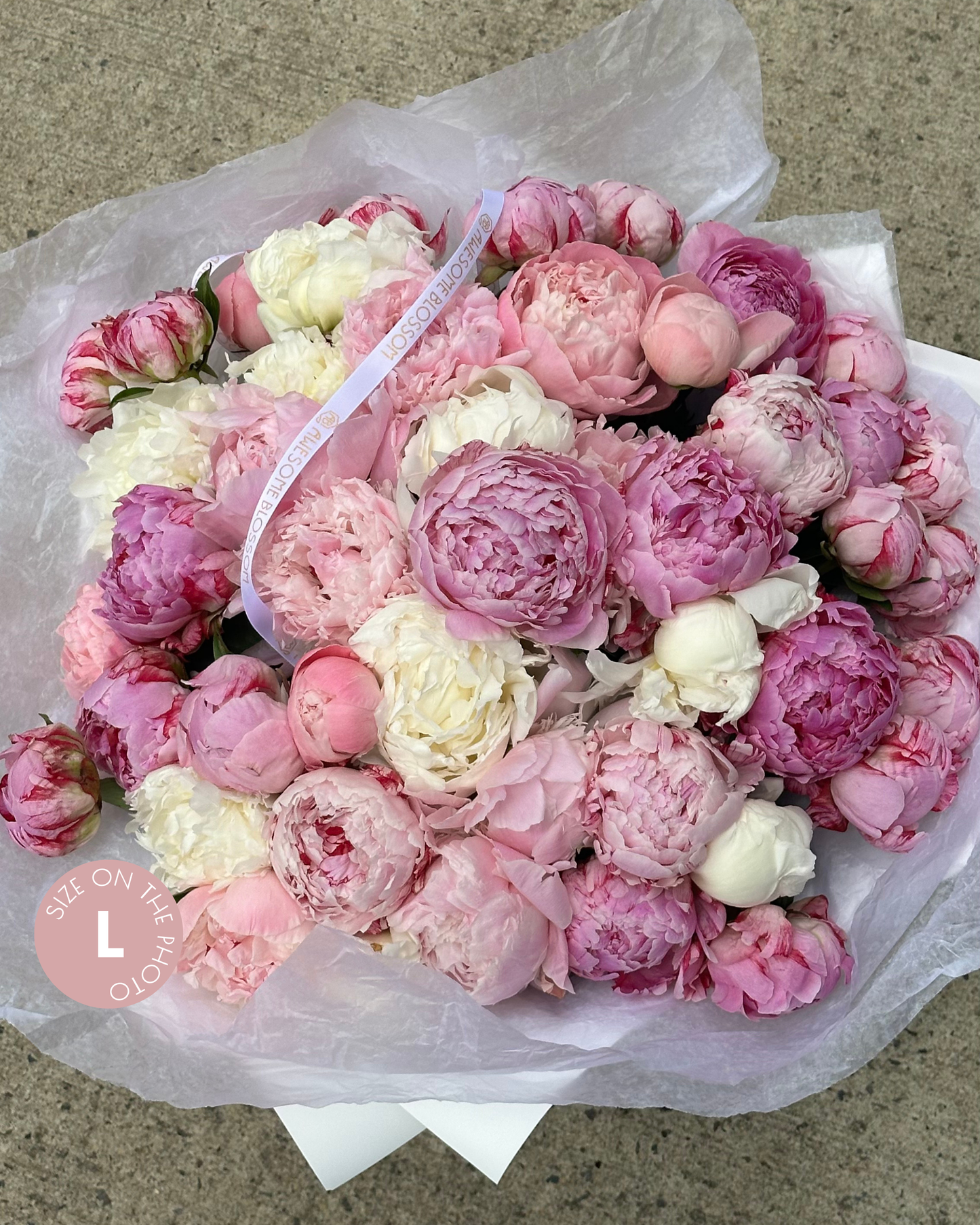 Mix peony mono bouquet