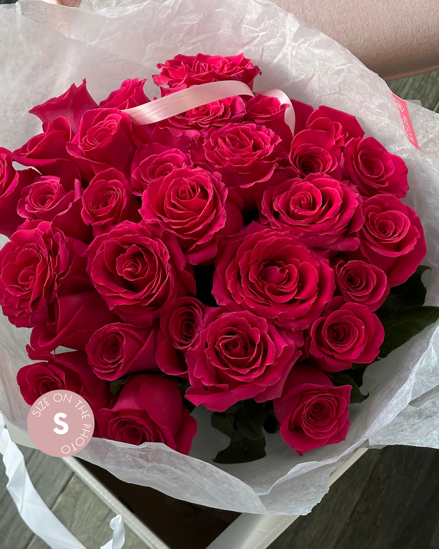 Bright pink roses mono