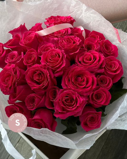 Bright pink roses mono