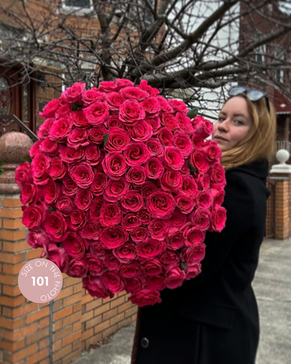 Bright pink roses mono