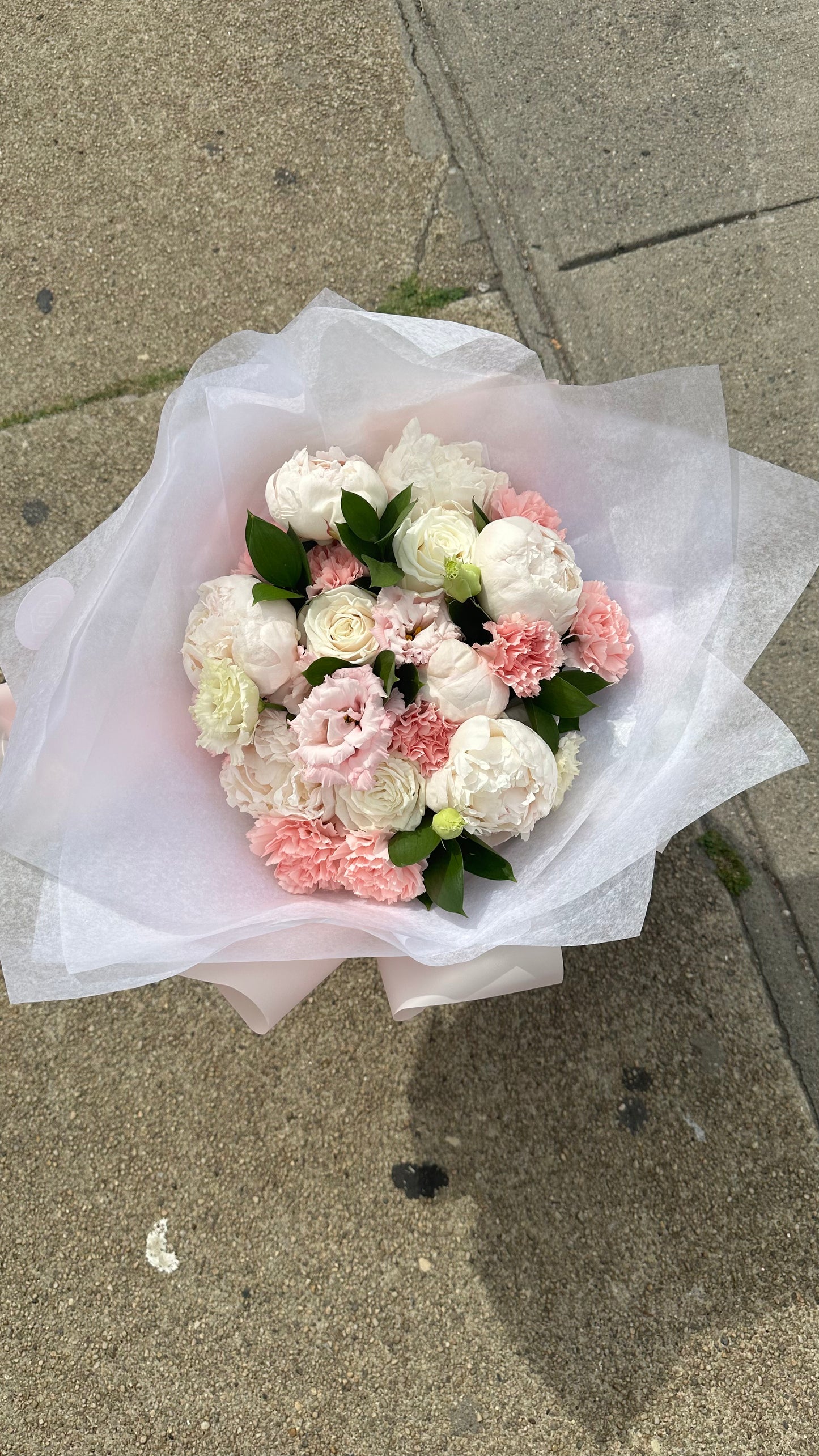 Peony and roses bouquet