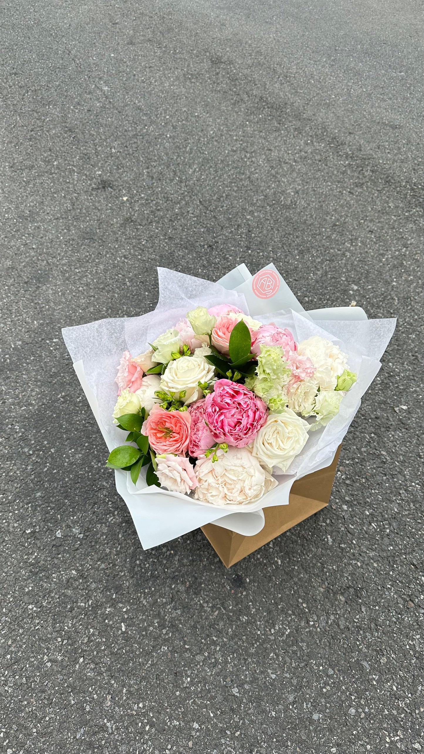 Peony and roses bouquet