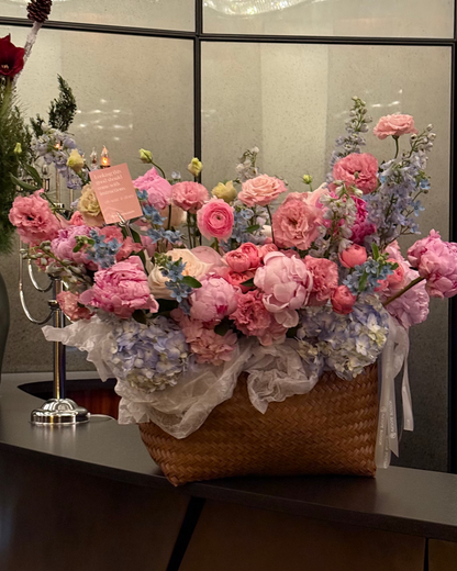 "Blue and pink" basket