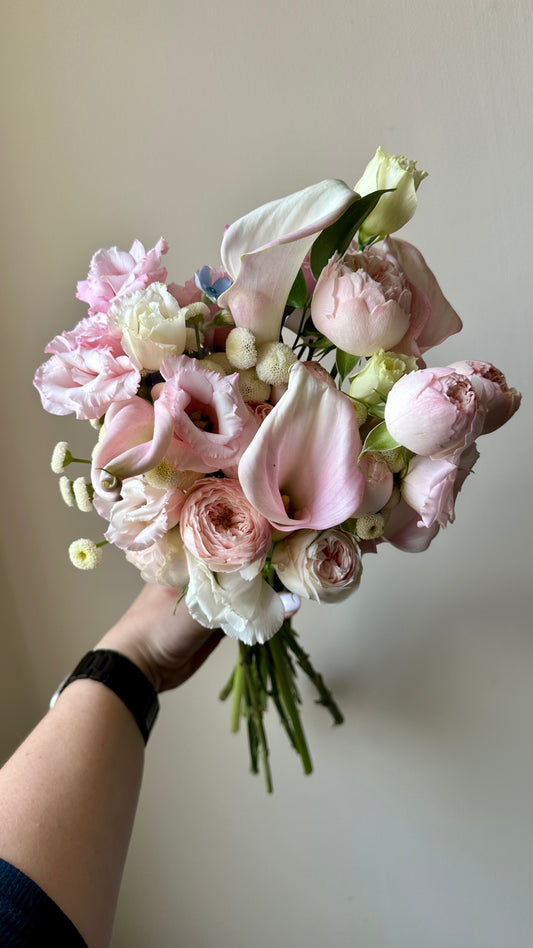 white roses and pink calla lilies bouquet Calla Lilies Bridal Bouquet – Wedding Flowers Brooklyn NYC – Awesome Blossom NYC